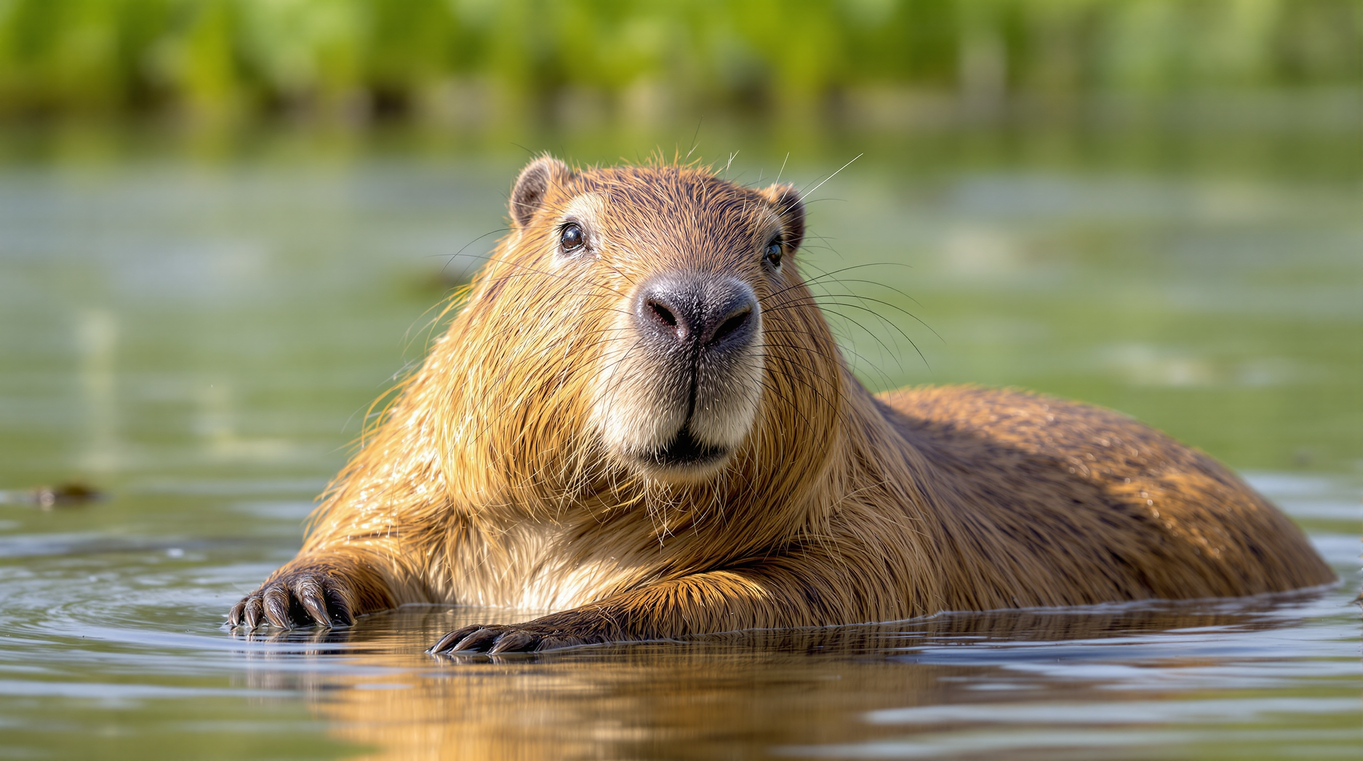 Capybara in water